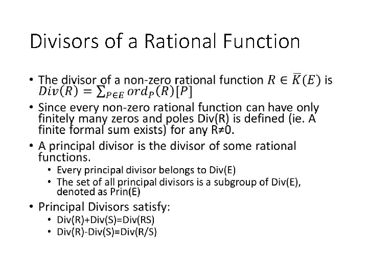 Divisors of a Rational Function • 
