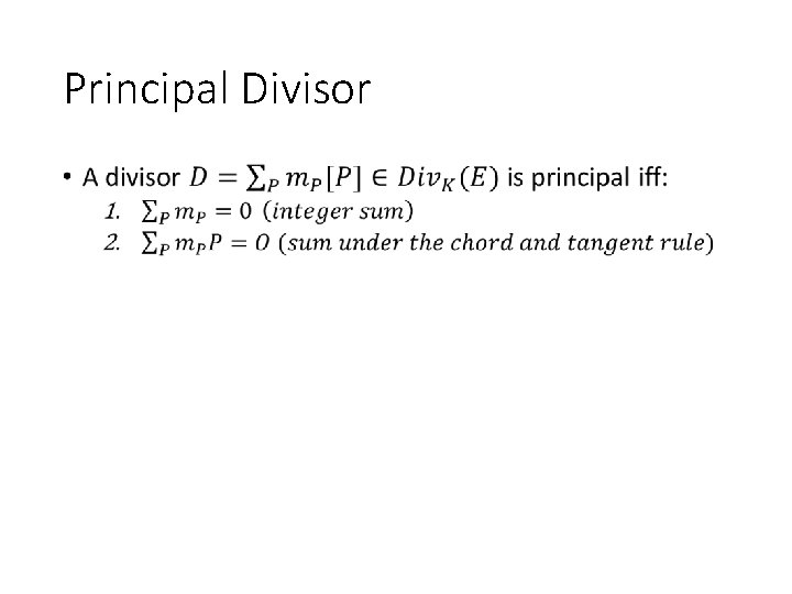 Principal Divisor • 