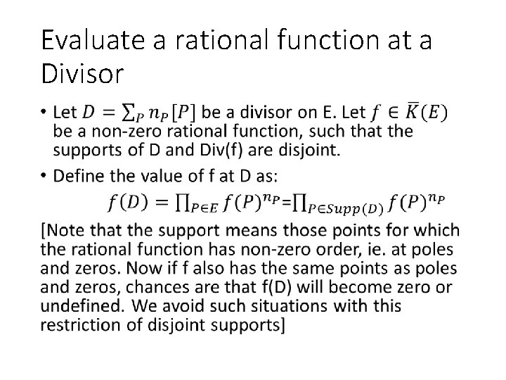 Evaluate a rational function at a Divisor • 