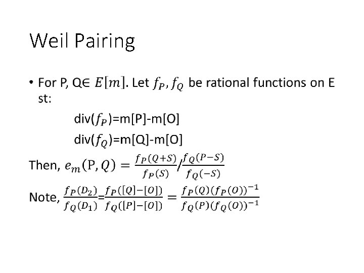 Weil Pairing • 