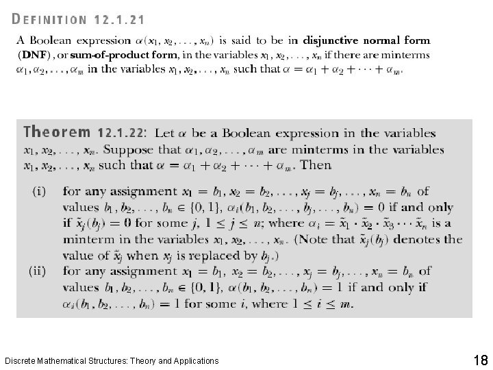 Discrete Mathematical Structures: Theory and Applications 18 