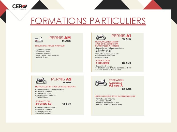 FORMATIONS PARTICULIERS 