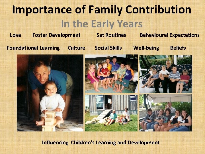 Importance of Family Contribution In the Early Years Love Foster Development Foundational Learning Culture
