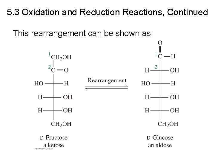 5. 3 Oxidation and Reduction Reactions, Continued This rearrangement can be shown as: 