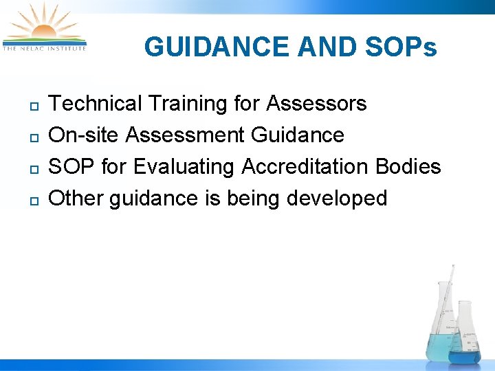 GUIDANCE AND SOPs ¨ ¨ Technical Training for Assessors On-site Assessment Guidance SOP for