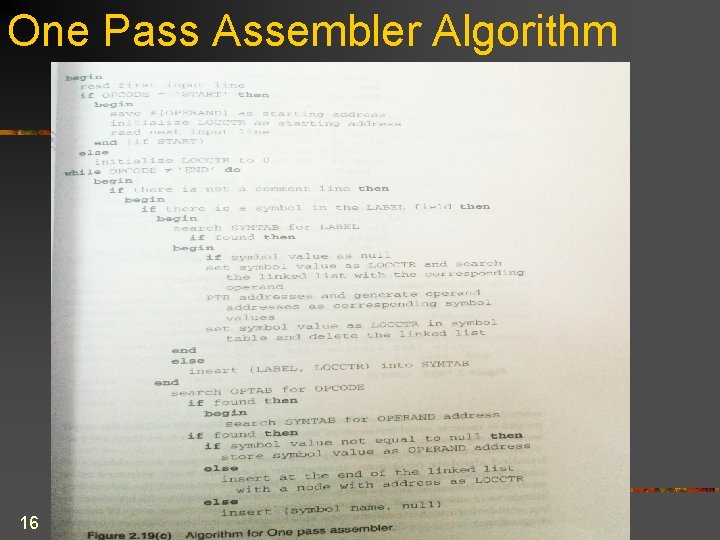 One Pass Assembler Algorithm 16 Tuesday, June 15, 2021 
