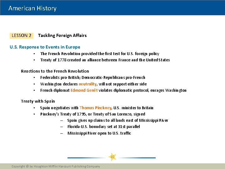 American History Tackling Foreign Affairs LESSON 2 U. S. Response to Events in Europe