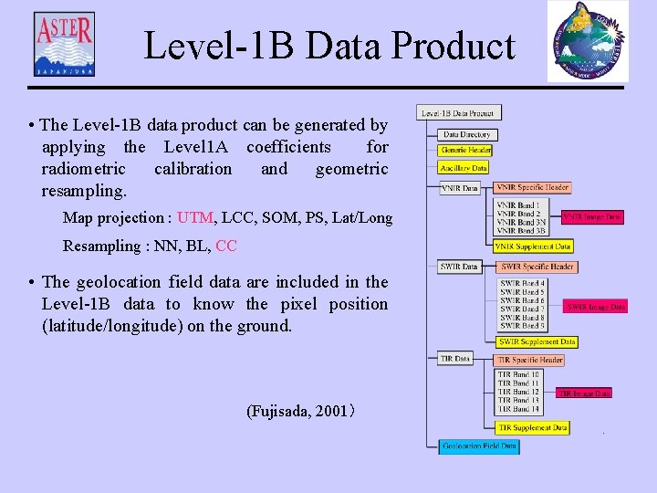 Level-1 B Data Product • The Level-1 B data product can be generated by