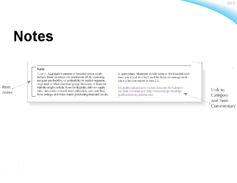 2015 Notes Baldrige Performance Excellence Program | www. nist. gov/baldrige 