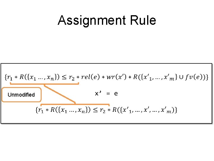 Assignment Rule Unmodified 