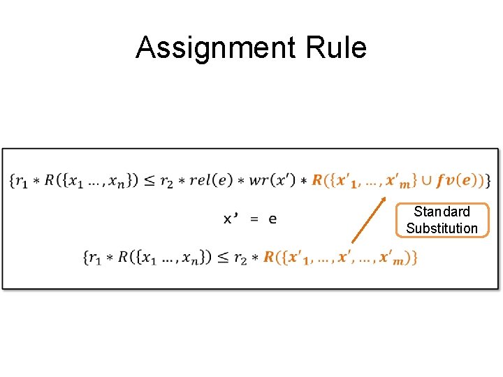 Assignment Rule Standard Substitution 