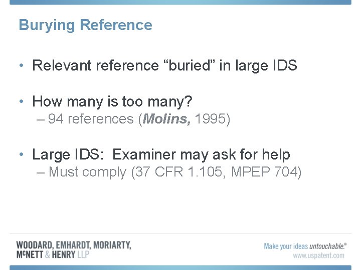 Burying Reference • Relevant reference “buried” in large IDS • How many is too