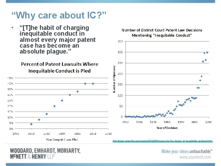 “Why care about IC? ” • “[T]he habit of charging inequitable conduct in almost