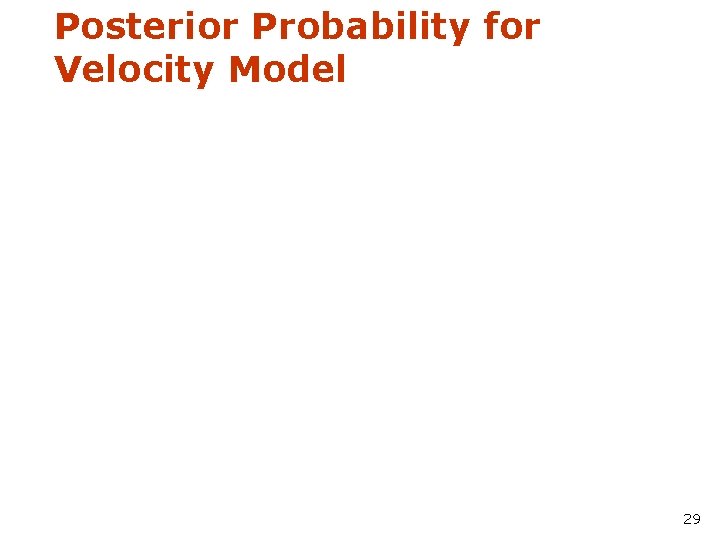 Posterior Probability for Velocity Model 29 