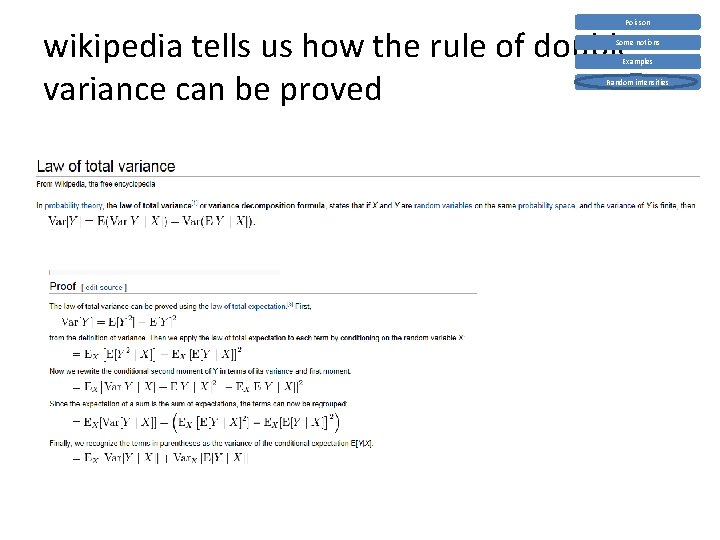 Poisson wikipedia tells us how the rule of double variance can be proved Some