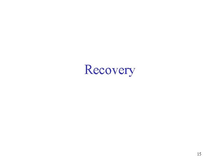 Recovery 15 