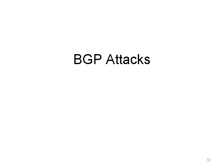 BGP Attacks 53 