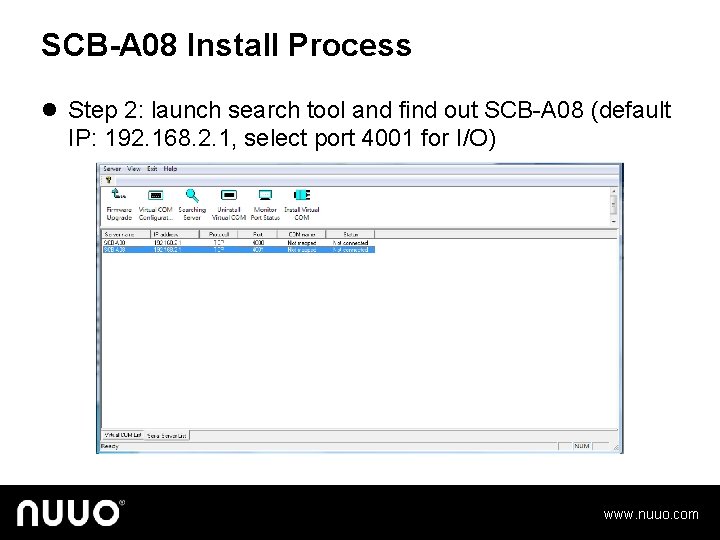SCB-A 08 Install Process l Step 2: launch search tool and find out SCB-A
