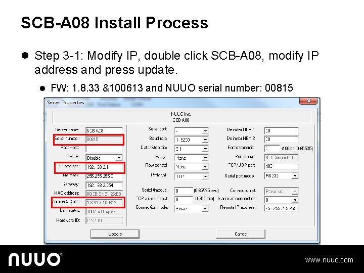 SCB-A 08 Install Process l Step 3 -1: Modify IP, double click SCB-A 08,