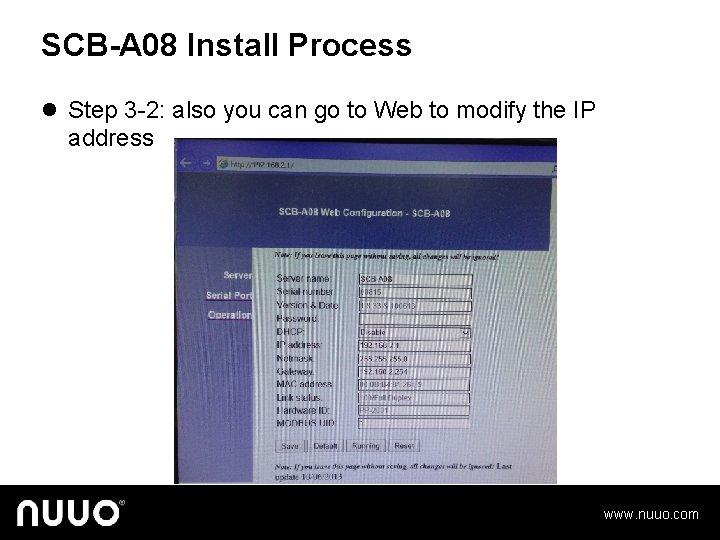 SCB-A 08 Install Process l Step 3 -2: also you can go to Web