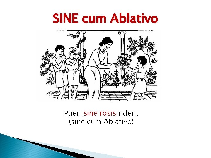 SINE cum Ablativo Pueri sine rosis rident (sine cum Ablativo) 