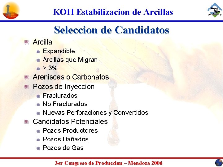 KOH Estabilizacion de Arcillas Seleccion de Candidatos Arcilla Expandible Arcillas que Migran > 3%