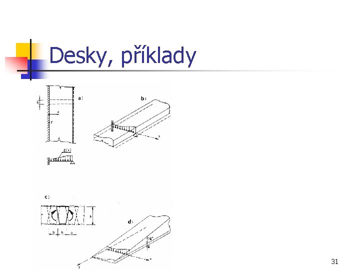 Desky, příklady 31 