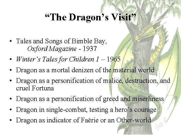 “The Dragon’s Visit” • Tales and Songs of Bimble Bay, Oxford Magazine - 1937