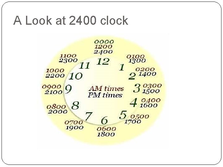 A Look at 2400 clock 