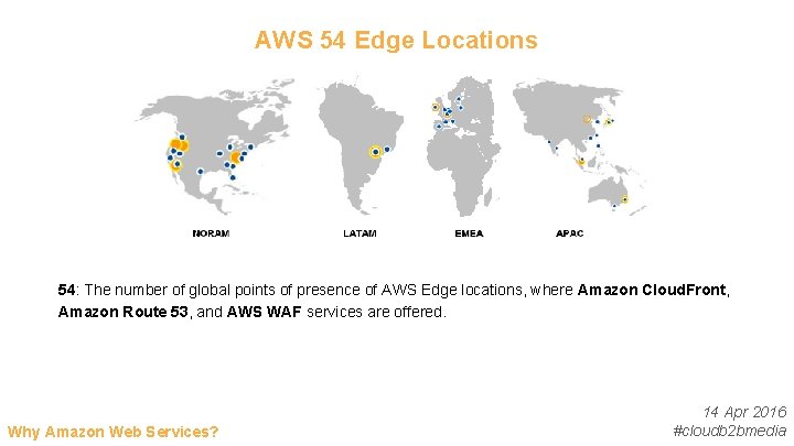 AWS 54 Edge Locations 54: The number of global points of presence of AWS