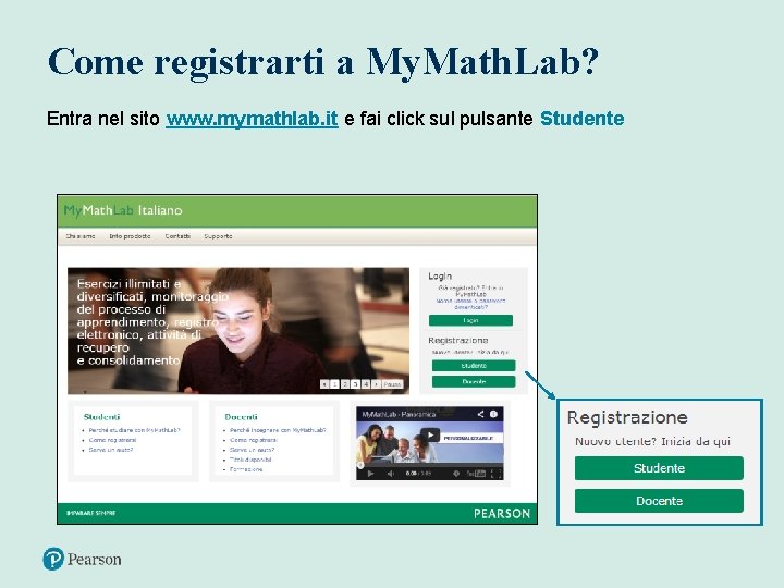 Come registrarti a My. Math. Lab? Entra nel sito www. mymathlab. it e fai