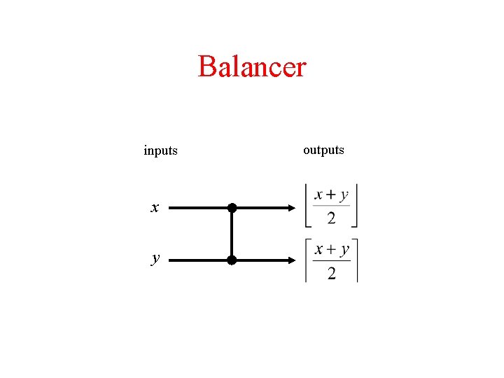 Balancer inputs x y outputs 