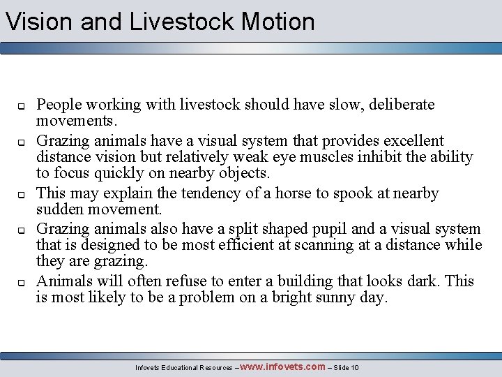 F 20 Livestock Facilities Handling and Behavioral Principles