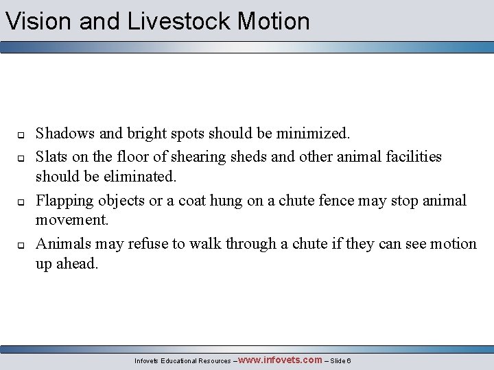 F 20 Livestock Facilities Handling and Behavioral Principles