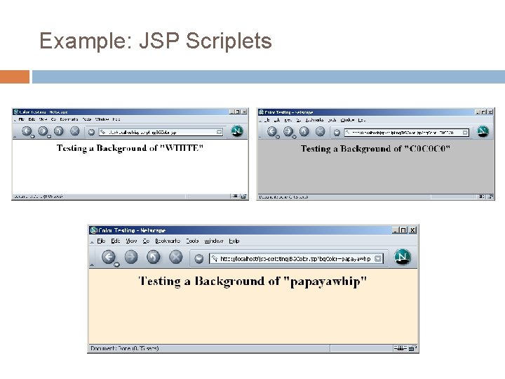 Example: JSP Scriplets 