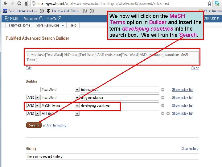 We now will click on the Me. SH Terms option in Builder and insert