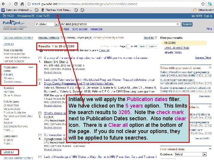 Initially we will apply the Publication dates filter. We have clicked on the 5