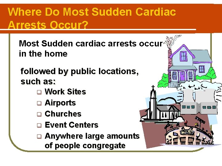 Where Do Most Sudden Cardiac Arrests Occur? Most Sudden cardiac arrests occur in the