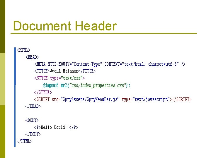 Document Header 