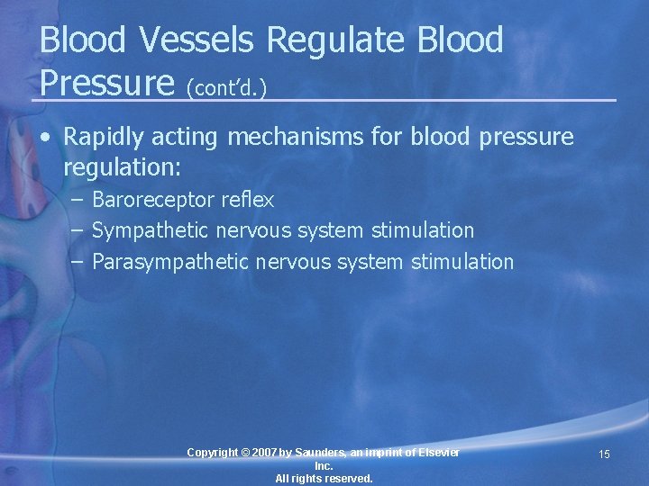 Chapter 19 Functions of the Blood Vessels Lesson