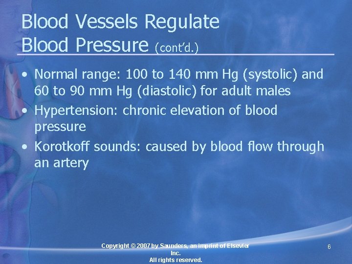 Chapter 19 Functions of the Blood Vessels Lesson