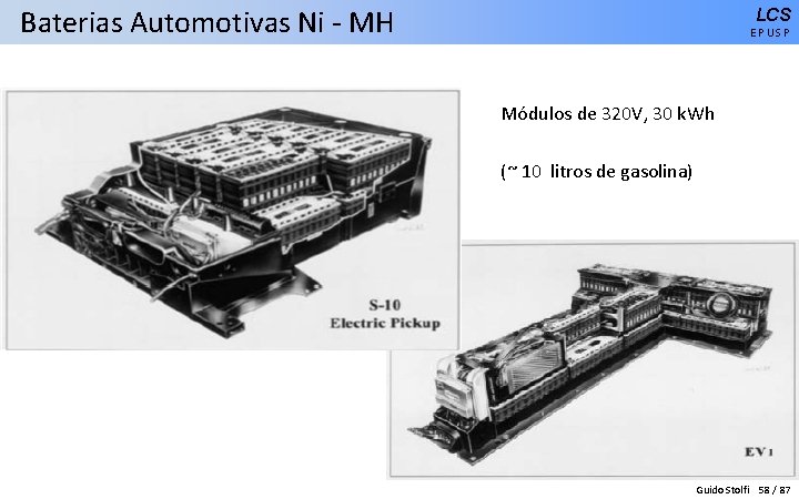 Baterias Automotivas Ni - MH LCS EPUSP Módulos de 320 V, 30 k. Wh