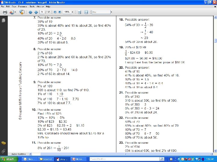 6 -2 Estimating with Percents 