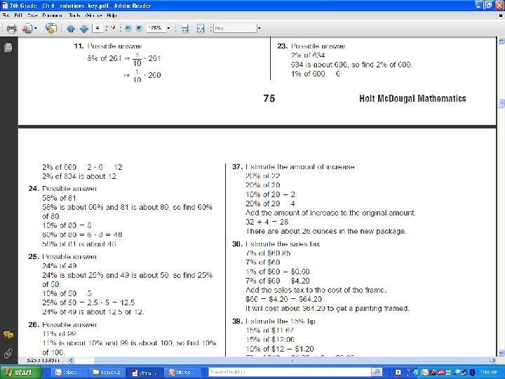 6 -2 Estimating with Percents 