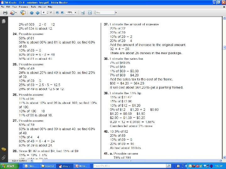 6 -2 Estimating with Percents 