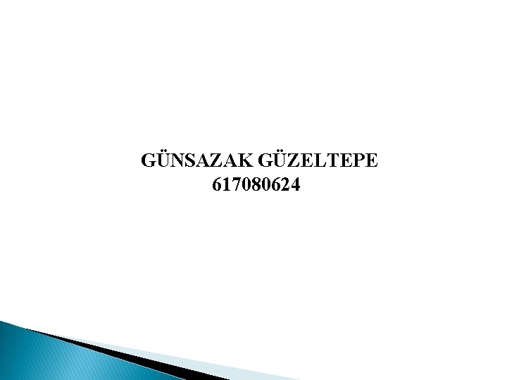 GÜNSAZAK GÜZELTEPE 617080624 