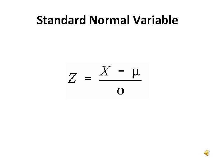 Standard Normal Variable 
