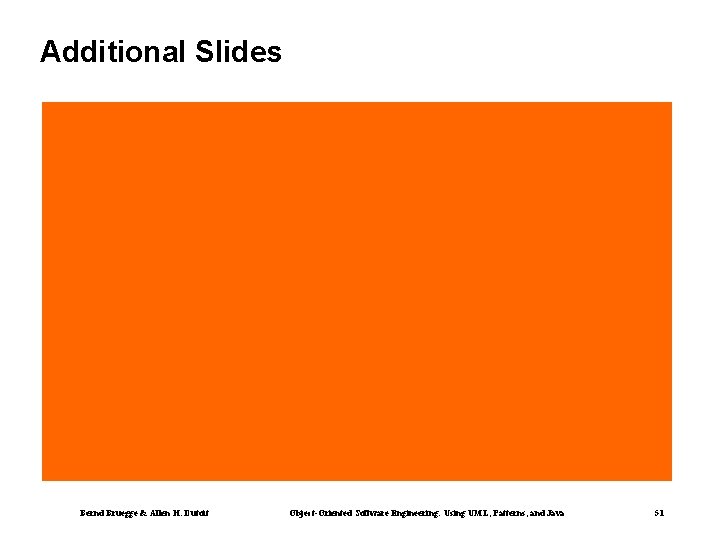 Additional Slides Bernd Bruegge & Allen H. Dutoit Object-Oriented Software Engineering: Using UML, Patterns,