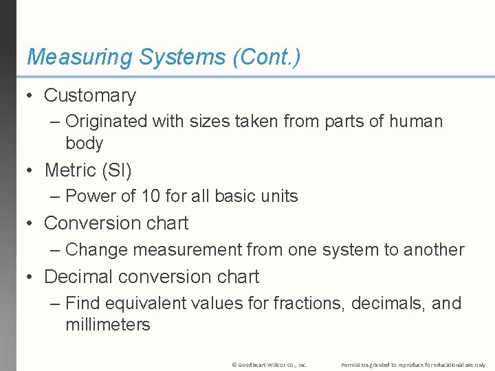 Chapter 6 Automotive Measurement and Math Objectives After