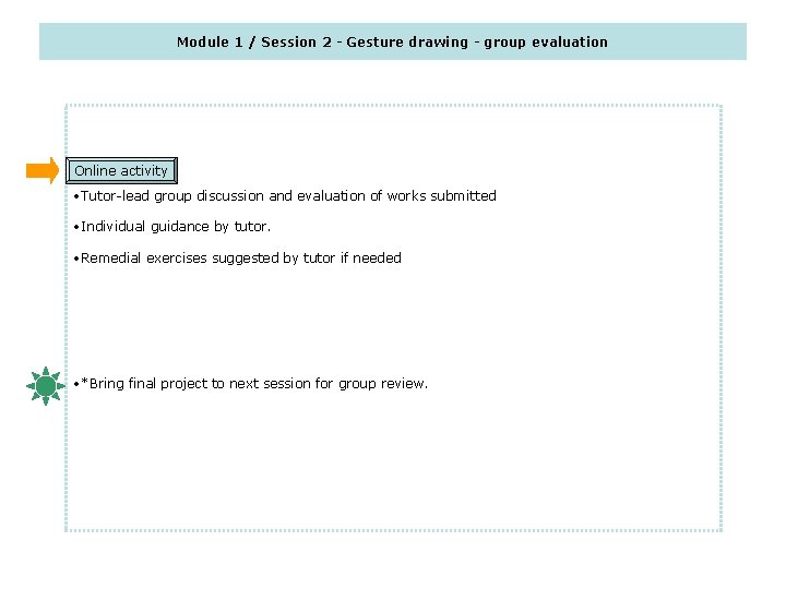 Module 1 / Session 2 - Gesture drawing - group evaluation Online activity •